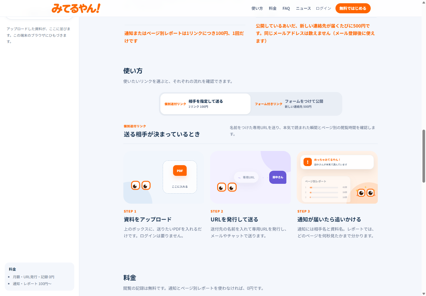 みてるやん！の使い方説明画面